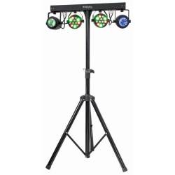 Prenosný set 2-och farebných LED svetiel a 2-och moon flower LED efektov * DMX512