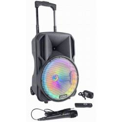 10" prenosný bateriový systém * 400W * LED osvetlenie repro. * určený pre mobilné aplikácie * 1x MIC