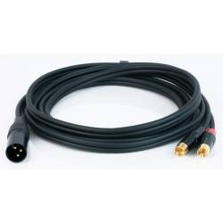 Vysokokvalitný profi prepojovací kábel 2xRCA-1xXLR(M) * 3m