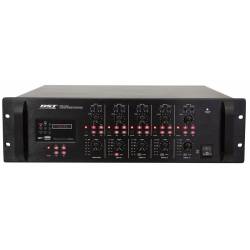 4-zónová multiroom rozhlasová ústredňa * 4x 120W RMS /100V, 70V, 4ohm * 5 vstupov
