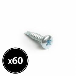 Samorezná skrutka s plochou hlavou - 4,2 x 19 mm - 60 ks / balenie