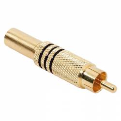 RCA zástrčka pozlátená ku káblom o max. priemere 6 mm