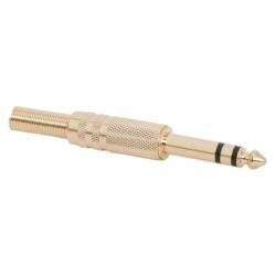 Jack zástrčka pozlátená stereo • 6,3 mm