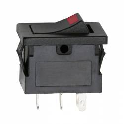 Kolískový prepínač 1 obvod 15A-12VDC OFF-ON červená LED