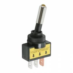 Páčkový prepínač 1 obvod 20 A - 12 V DC ON - OFF žltá LED