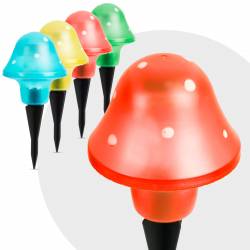 LED solárna lampa v tvare hríbu 11 cm