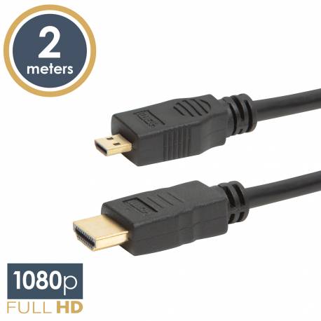 Micro HDMI kábel • 2 m pozlátený