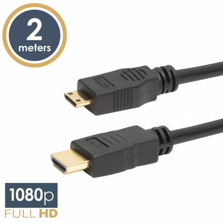 Mini HDMI kábel • 2 m pozlátený