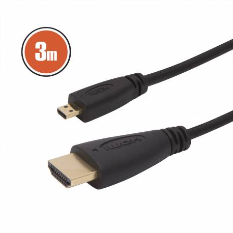 Micro HDMI kábel • 3 m pozlátený