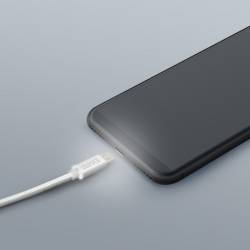 Dátový kábel - MicroUSB s LED svetlom biely - 1 m