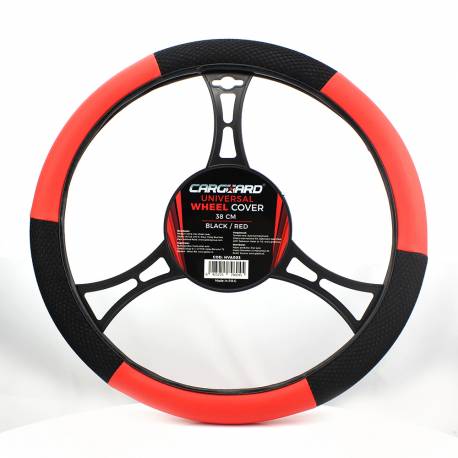 Poťah na volant - 38 cm - HVA003 - Červená / Čierna