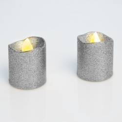 LED sviečka strieborná farba 2 ks / blister