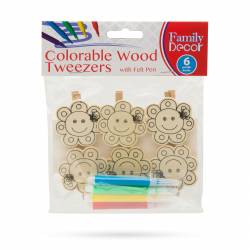 "Vymaľuj si sám" drevené štipece - kvet - 5 cm