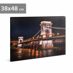 LED obrázok na stenu - "Reťazový most" - 2 x AA, 38 x 48 cm