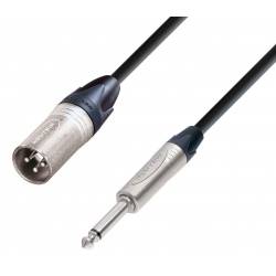5m * nesymetrický profesionálny prepojovací kábel Adam Hall * Konektory: XLR/M/ - Jack 6,3
