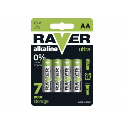 Batérie AA (R6) alkalická RAVER 4ks