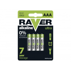 Batérie AAA (R03) alkalická RAVER 4ks