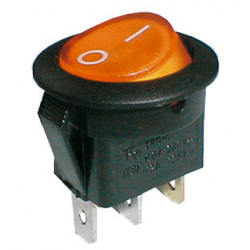 Prepínač kolískový okrúhly pros. 2pol./3pin ON-OFF 250V/6A žltý
