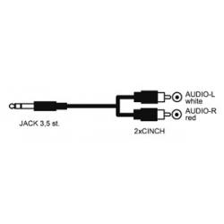 Kábel HADEX JACK 3.5 stereo/2xCINCH 10m