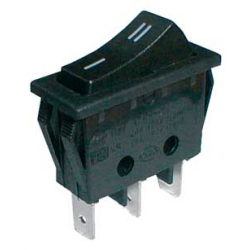 Prepínač kolískový 2pol./3pin ON-ON 250V/15A čierny