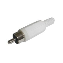 Konektor CINCH kabel plast biely