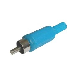 Konektor CINCH kabel plast modrý
