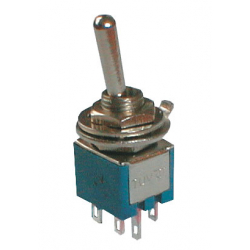 Prepínač páčkový 2pol./6pin ON-ON mini