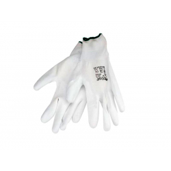 Rukavice 8 "biele z polyesteru polomáčané v PU, EXTOL PREMIUM