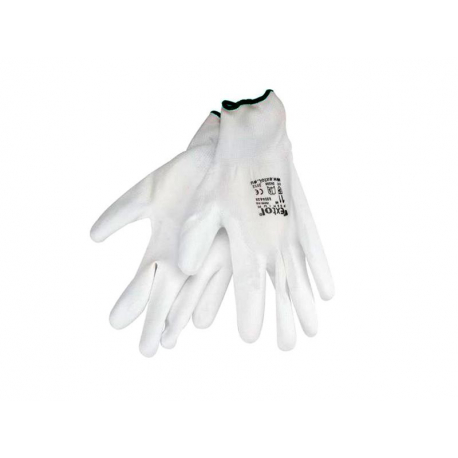Rukavice 8 "biele z polyesteru polomáčané v PU, EXTOL PREMIUM