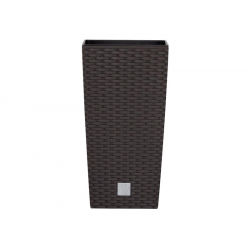 Kvetináč PROSPERPLAST RATO SQUARE hnedý 17 x 17 x 32.4 cm