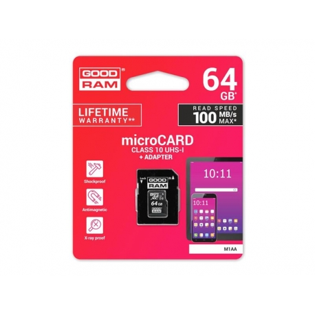 Karta paměťová GOODRAM microSD 64 GB UHS-I s adaptérem