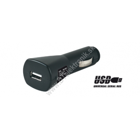 USB adaptér pre automobily 12-24V/ 5V, 1000mA, SA 020