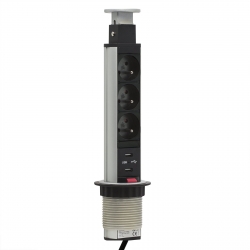 Výsuvné elektrické zásuvky 230V s USB