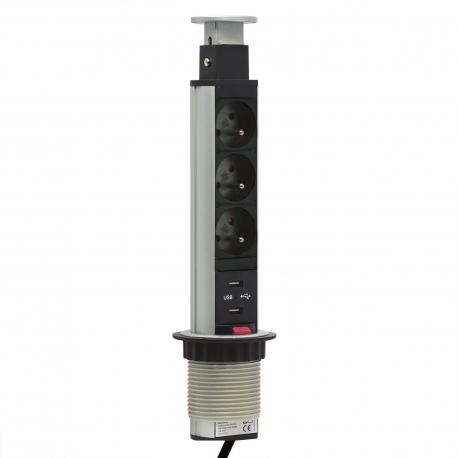 Výsuvné elektrické zásuvky 230V s USB