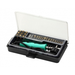 Vypaľovačka do dreva pyrografia 10W/ 30W, 27 nástavcov + box