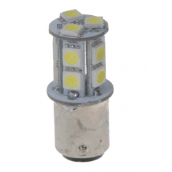 LED autožiarovka 12V s päticou BAY 15d (dvojvlákno) biela, 13LED/3SMD