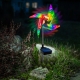 LED solárny veterný mlyn - farebný, LED, zapichovací - hliník, plast - 75 x 23 x 23 cm