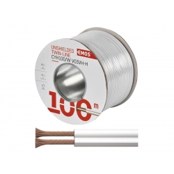 Dvojlinka netienená 2x1,0mm biela, 100m