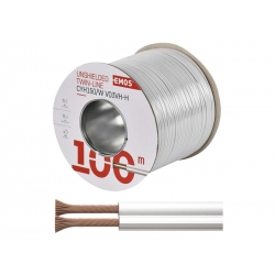 Dvojlinka netienená 2x1,5mm biela, 100m