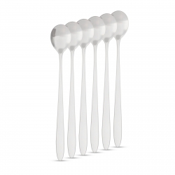 Nerezová lyžička na kávu / lyžica latte macchiato - 186 x 30 mm - 6 ks / balenie