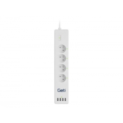 Predlžovací prívod Smart Geti GSS04, 4 zásuvky, 4x USB, Tuya