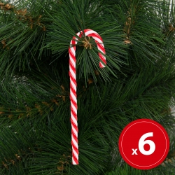 Vianočné dekoračné lízatko - 15,2 cm - červená / biela - 6 ks / balenie