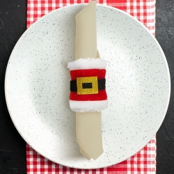 Vianočný prsteň na servítky - mikuláš - 8 x 8 cm - 2 ks / balenie