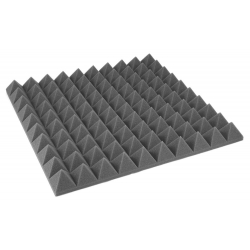 Akustický molitan * tlmiaci materiál * vzor ihlan * tmavo šedý * 50x50x5cm