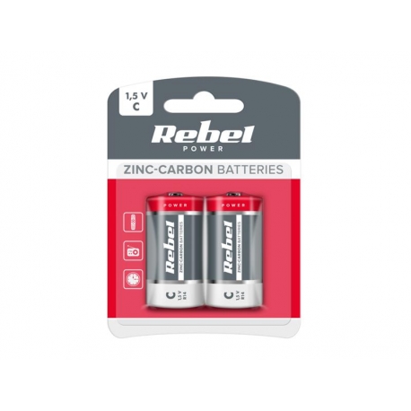 Batéria C (R14) Zn-Cl REBEL 2ks / blister BAT0083B