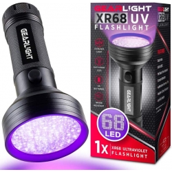 Stredne veľké UV LED svietitdlo GEARLIGHT * 68 LED
