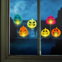 Halloweenska LED dekorácia do okna - gél - tekvica - 85 cm