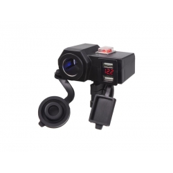 Nabíjačka USB STU 34701 s voltmetrom a CL zásuvkou na motocykel