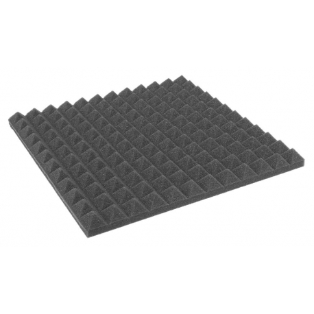 Akustický molitan * tlmiaci materiál * vzor ihlan * tmavo šedý * 30 x 30 x 2,5 cm