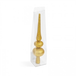 Ozdoba na špic vianočného stromu - zlatá, glitrová - 30 x 7 cm